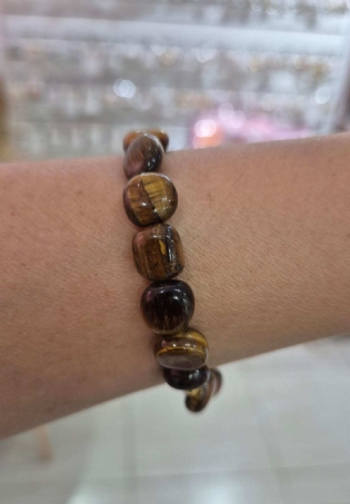 Pulseira olho de tigre assimétrico
