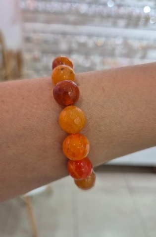 Pulseira ágatas laranja
