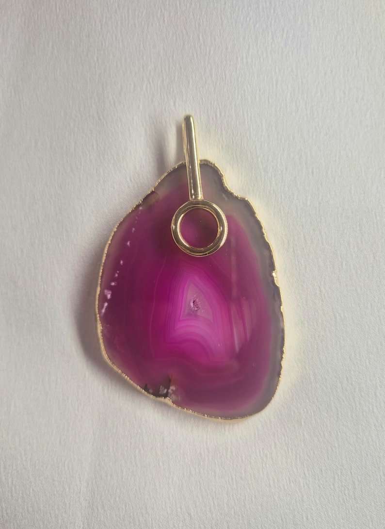Pingente geodo ágata pink