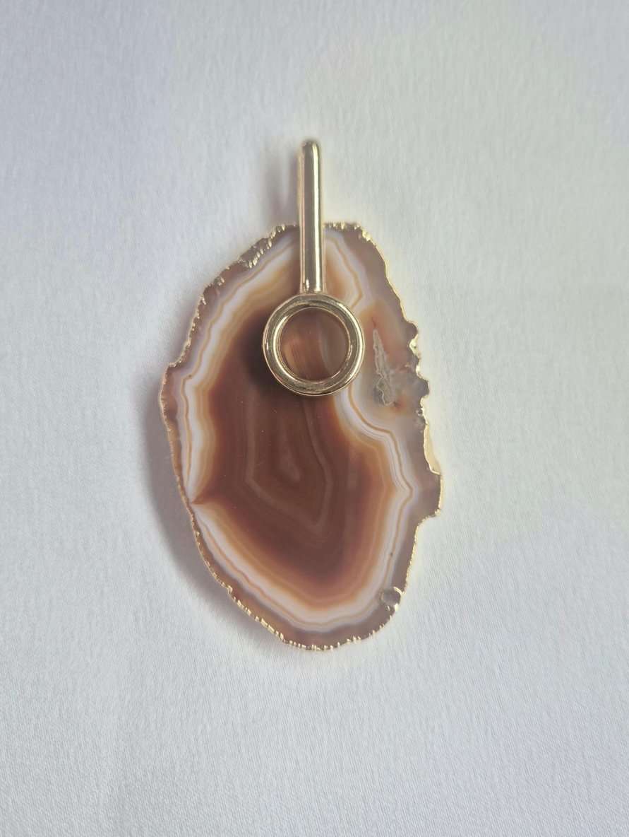 Pingente geodo ágata marrom