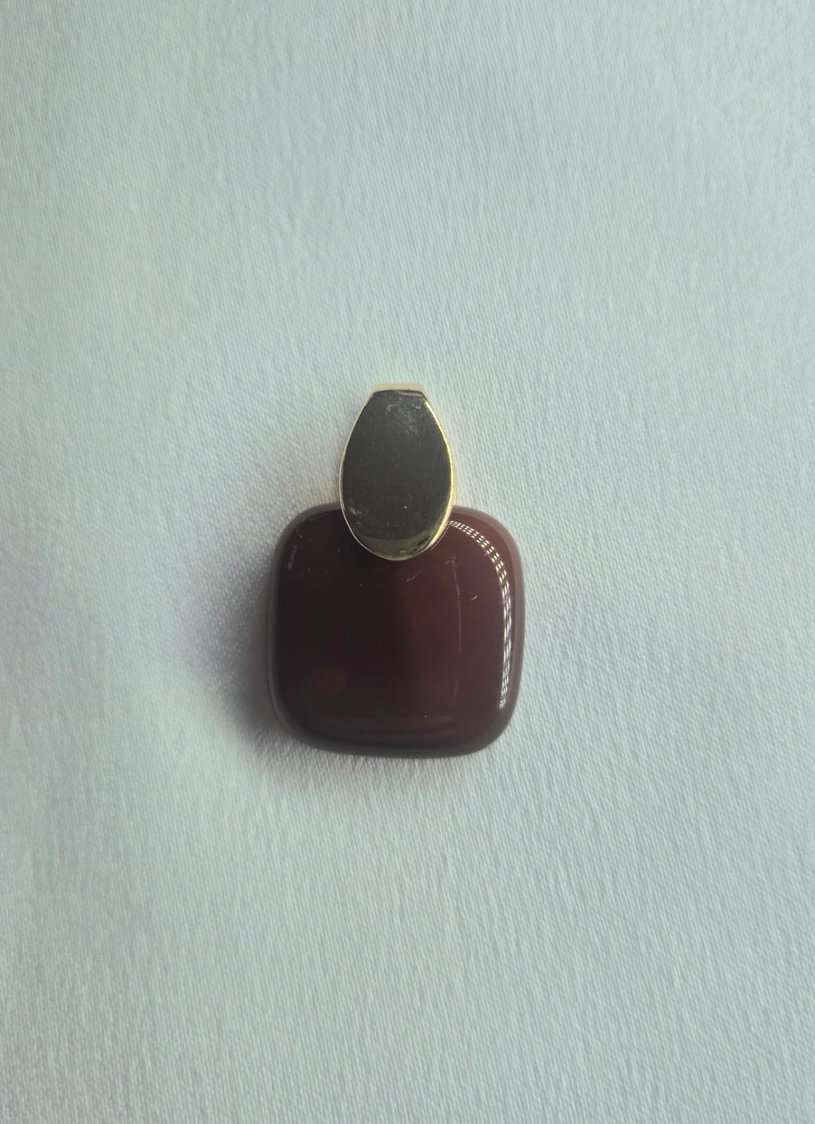 Pingente quadrado ágata fogo