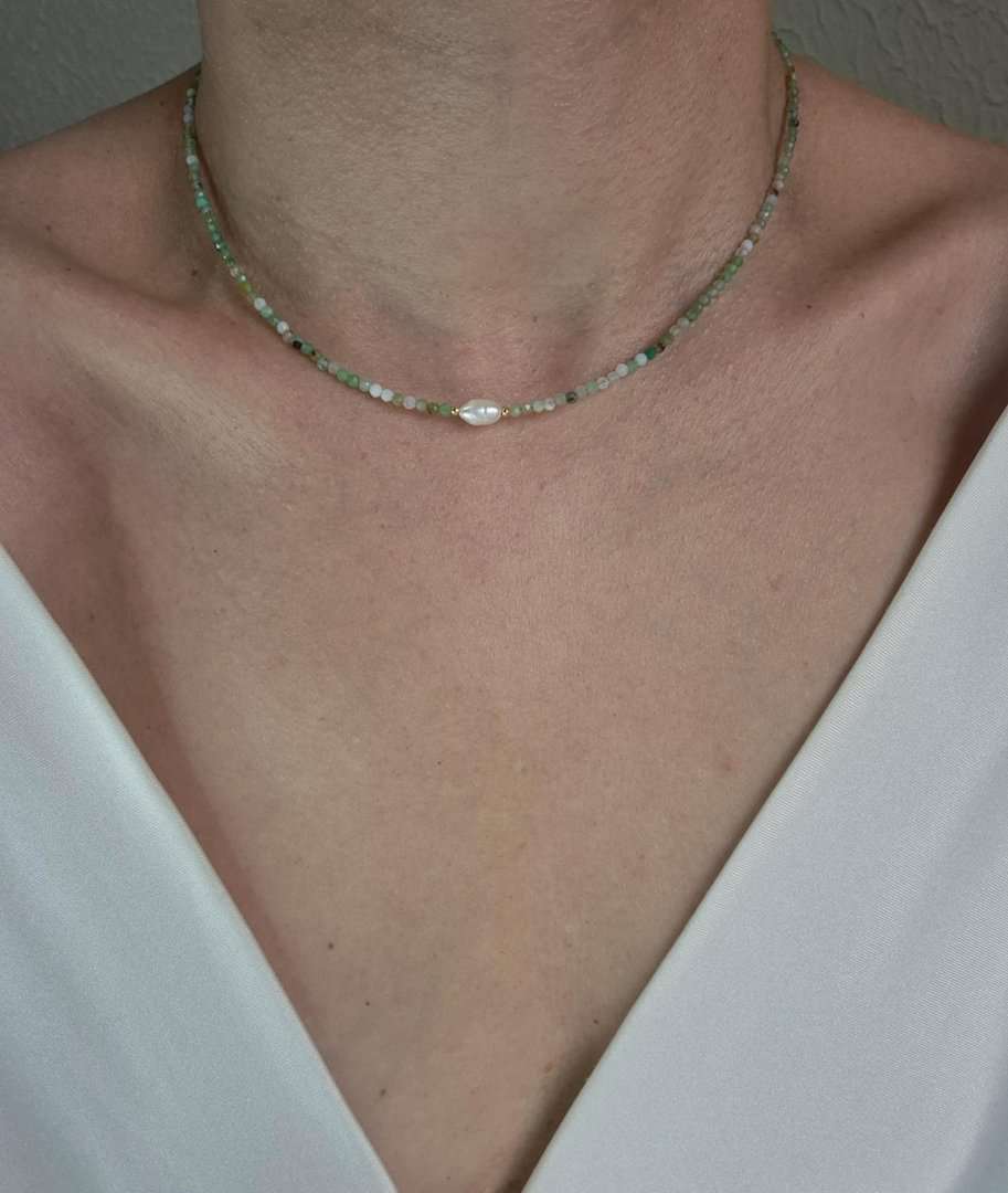 Chocker peridoto e pérola barroca