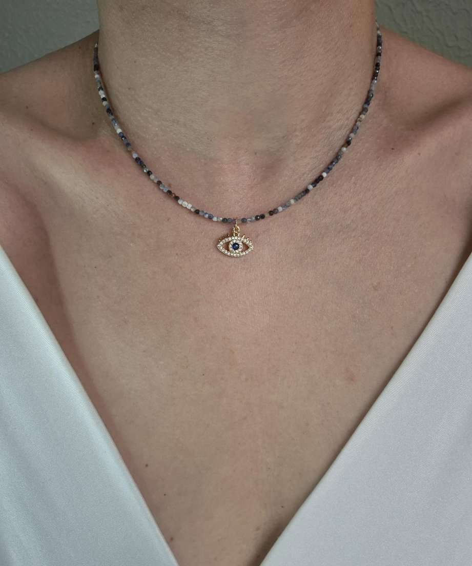 Chocker turmalina e olho grego