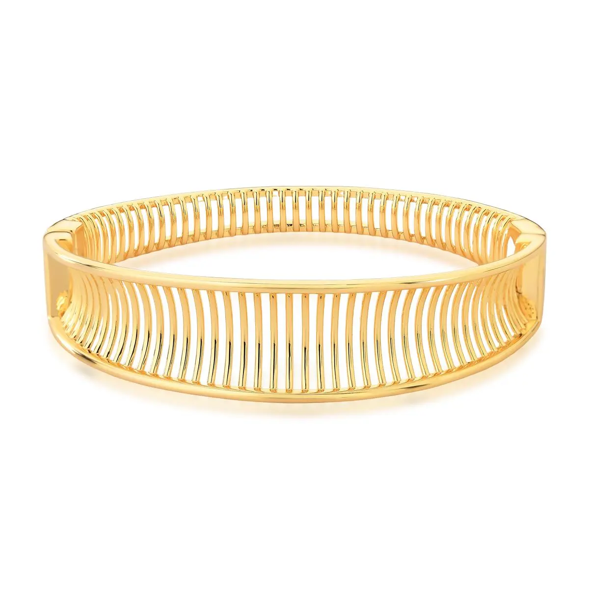 Bracelete curvo vazado banhado a ouro 18k