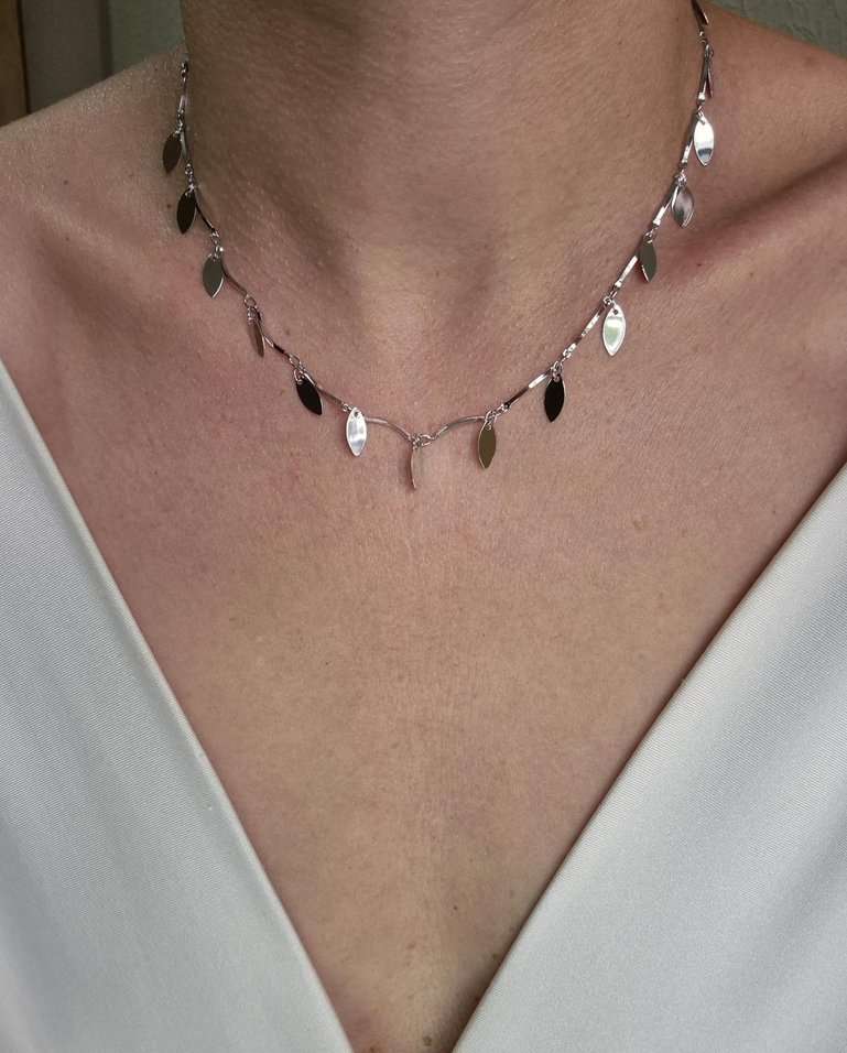 Chocker navetes banhado a ródio