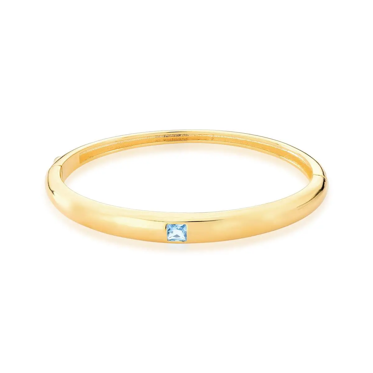 Bracelete com cristal azul banhado a ouro 18k