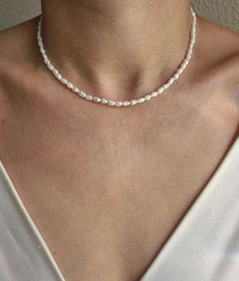 Colar pérolas de água doce