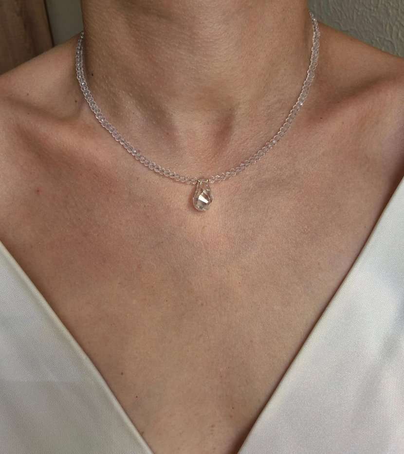 Chocker cristais transparentes pingente gota