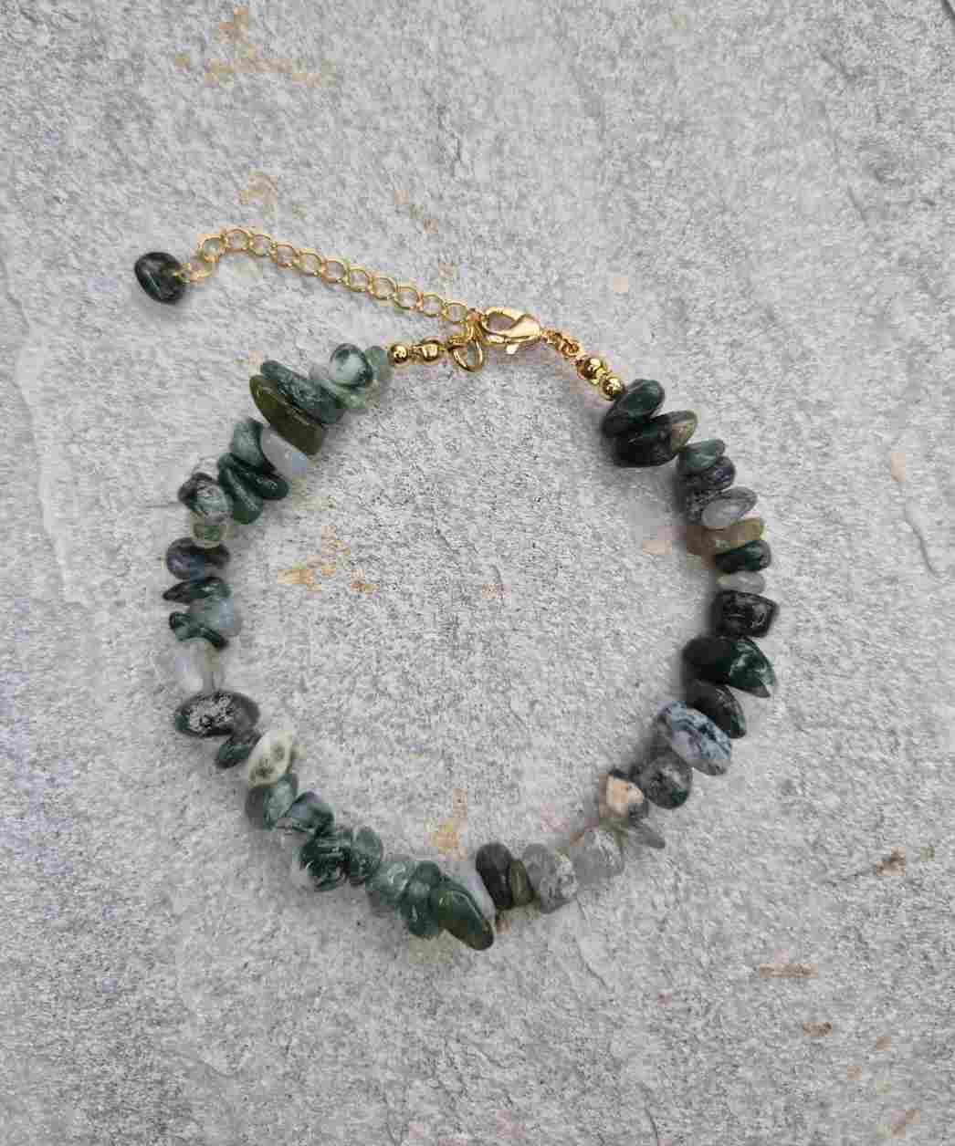 Pulseira pedras ágatas musgo
