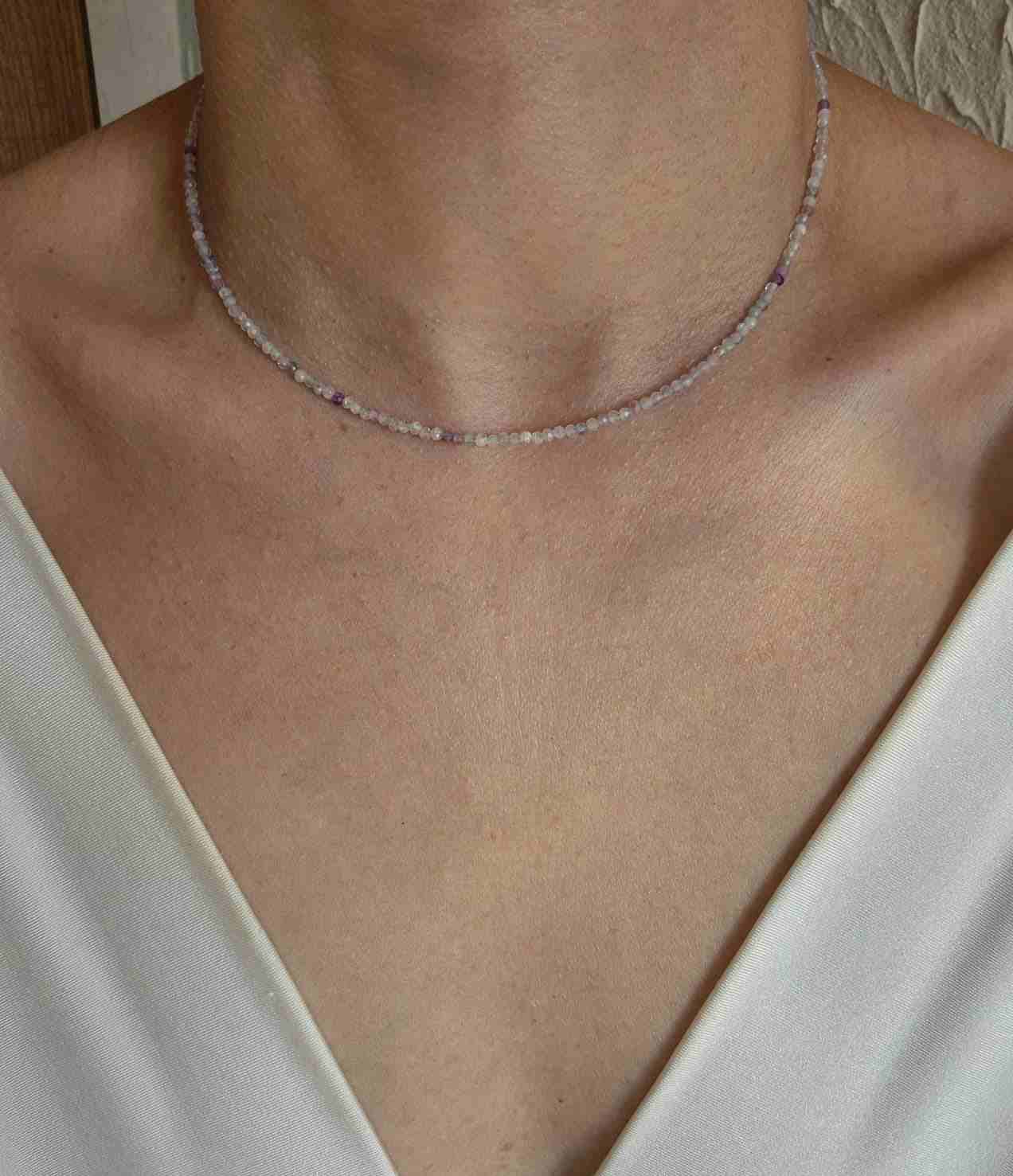 Chocker fluoritas facetadas