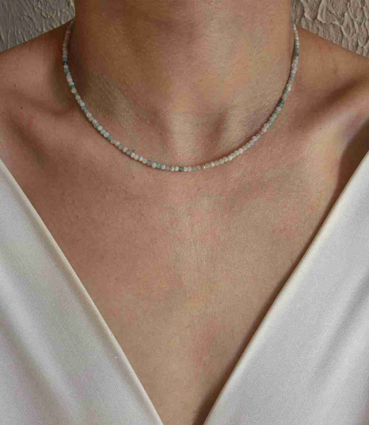 Chocker amazonitas facetadas