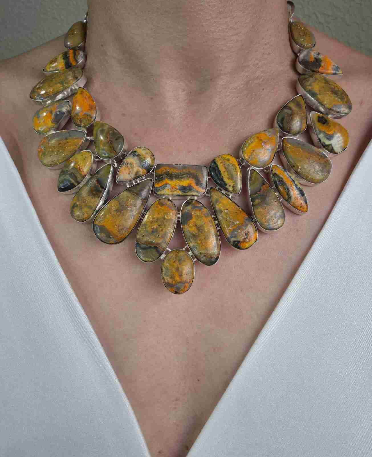 Maxi Colar jaspe amarelo